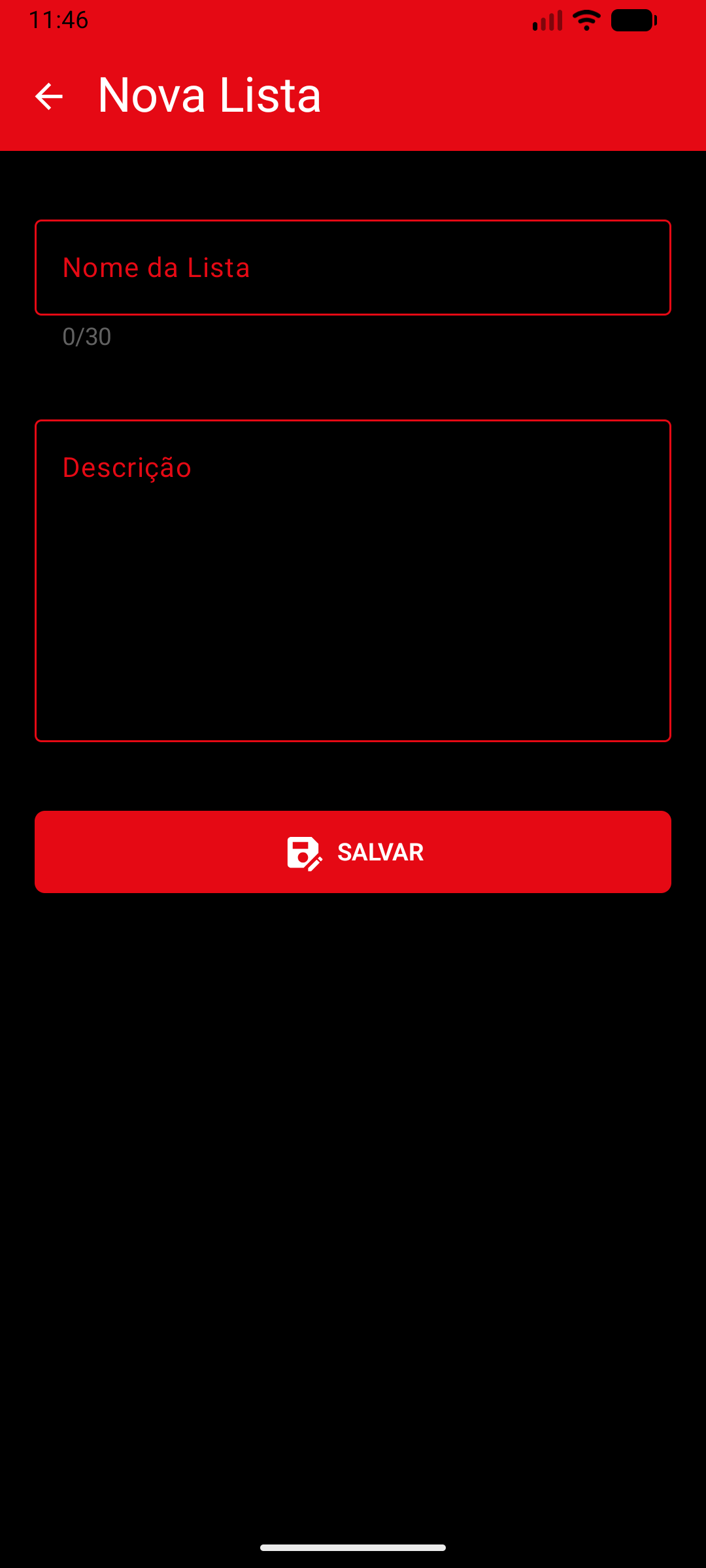 Tela de Formulário